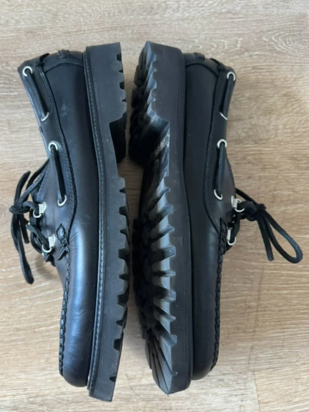 G.H. Bass x Corridor Hampton Black Boat Shoes in Size 10